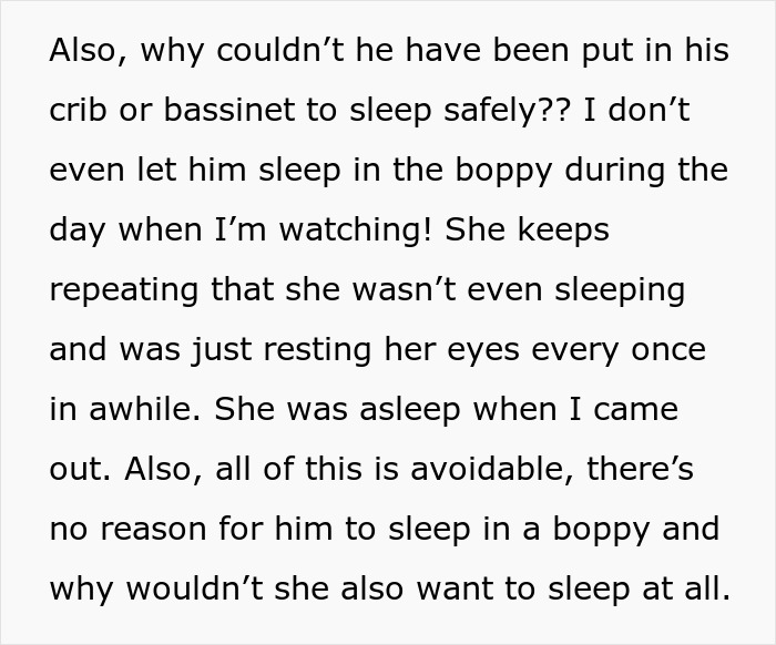 MIL Lets Infant Sleep Unsafely And Go Without Food For 7 Hours, Stunned When Banned From Babysitting