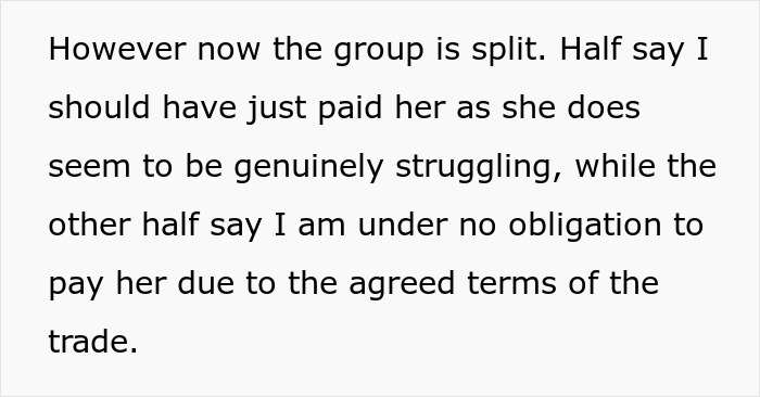 New Girl Gets Kicked Out Of Friend Group After She Demands Money For Trading Services