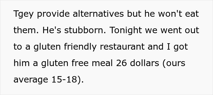 Text about a mom dealing with son's wheat allergy, describing dining at a gluten-friendly restaurant.