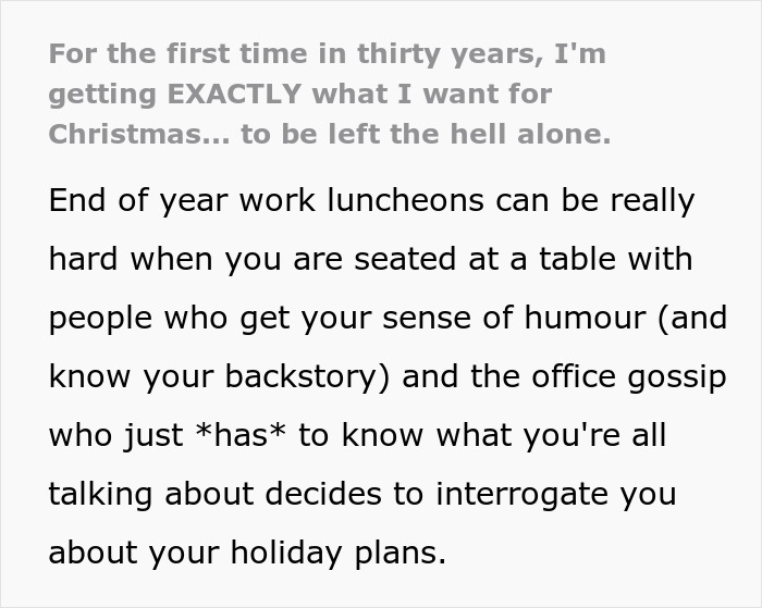 Nosy Coworker Pushes Woman To Reveal Christmas Plans, Regrets It When She Hears The Truth