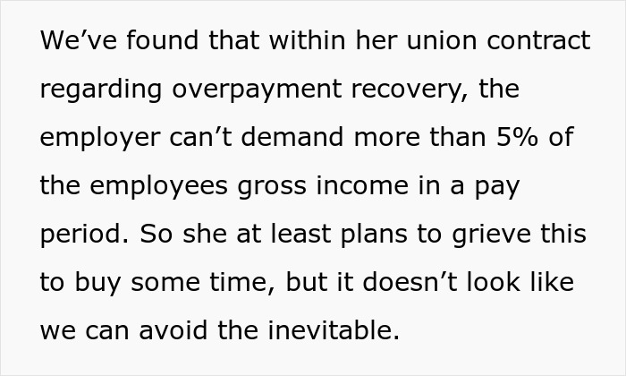 Text about employer demands for overpayment recovery under union contract limitations.