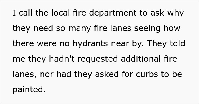 Text highlights fake HOA fire lane violations questioned by homeowner.