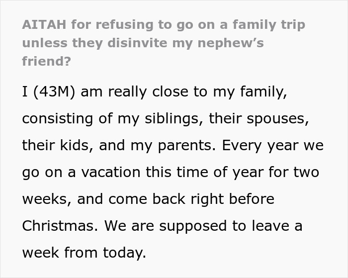 Dad And Daughter Refuse To Attend Family Trip Over One Person: "Really Need A Wake-Up Call"