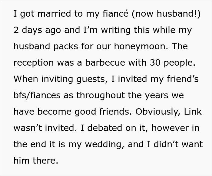 Friend Angry Her Rude BF Isn’t Invited To Wedding, Livid Couple Refuses To Put Up With Him