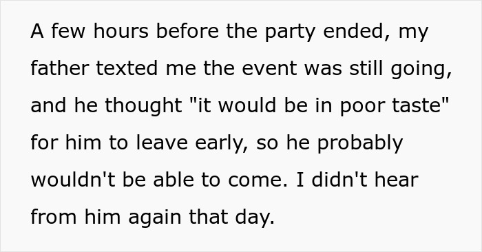 Father-son birthday party text conversation about father unable to attend due to event timing.