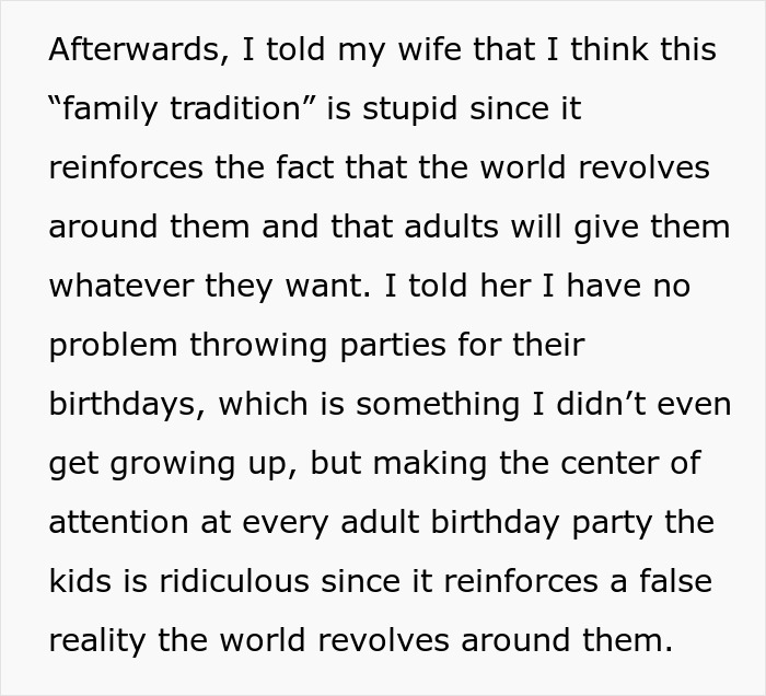 Text rant about kids blowing out candles at every birthday for attention.