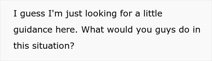 Text on a white background: "I guess I'm just looking for a little guidance here. What would you guys do in this situation?" Contains fraud discussion.