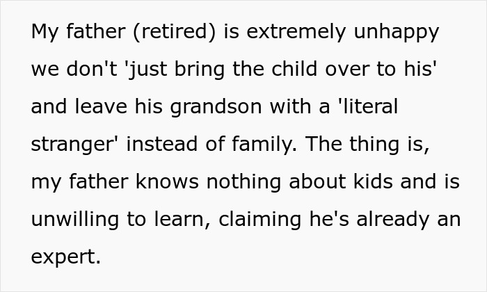 Grandpa Livid After Being Told To His Face He Won’t Babysit Kid As He’s Incompetent And Ignorant