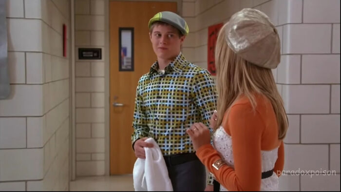 Ryan and Sharpay from "High School Musical", relating to the theme of justified 'bad guys' in a story.