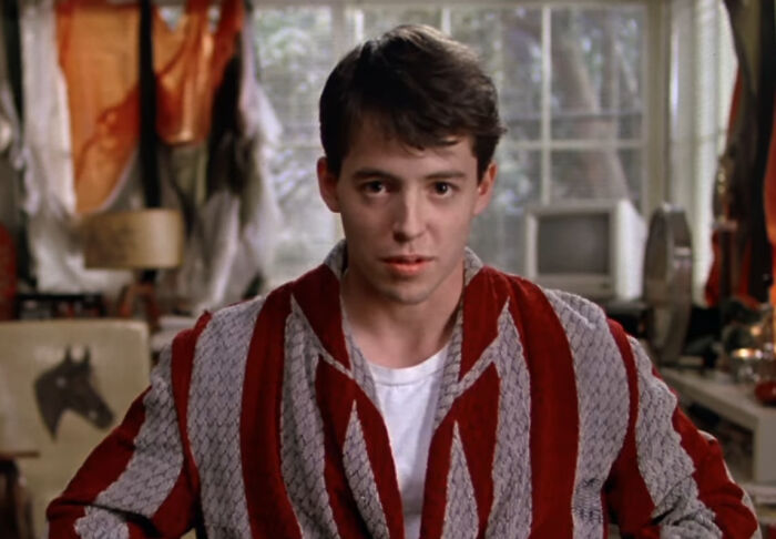 Ferris Bueller from "Ferris Bueller's Day Off", a story were a teacher, who is a "bad guy" is actually right. 