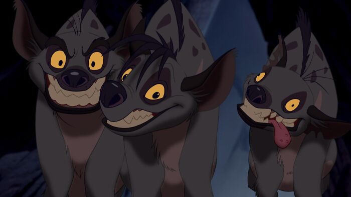 Hyenas from "The Lion King", who weren't actually as villainous, since they were starving. 