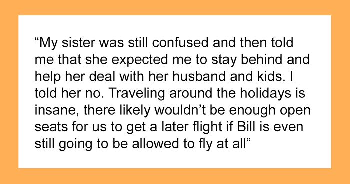 Woman Leaves Sister, Niblings And Drunk Husband And Takes Flight Alone, Gets Called A Jerk