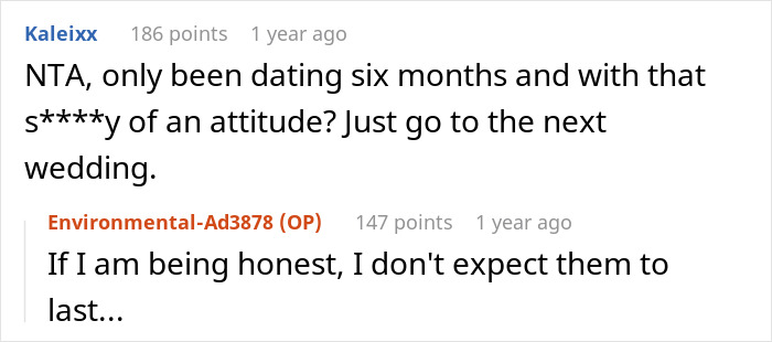 Reddit comments discussing family dynamics and wedding chores, highlighting frustration and disbelief.