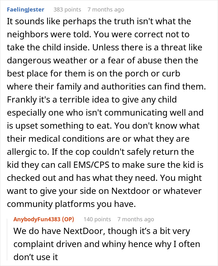 Guy Wonders If He’s A Jerk For Not Taking In His Neighbor’s Kid And Calling The Police Instead