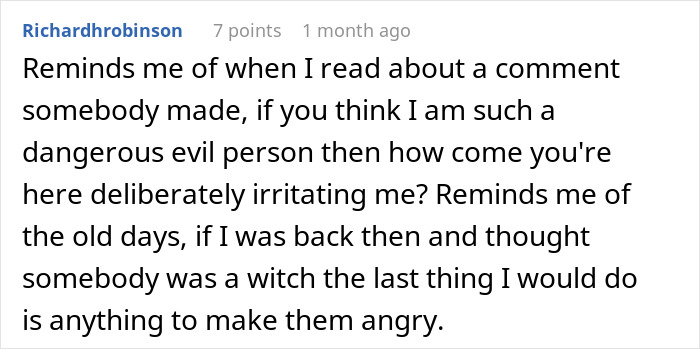 Comment about mask-wearing and petty revenge, comparing modern irritation to historical superstition.