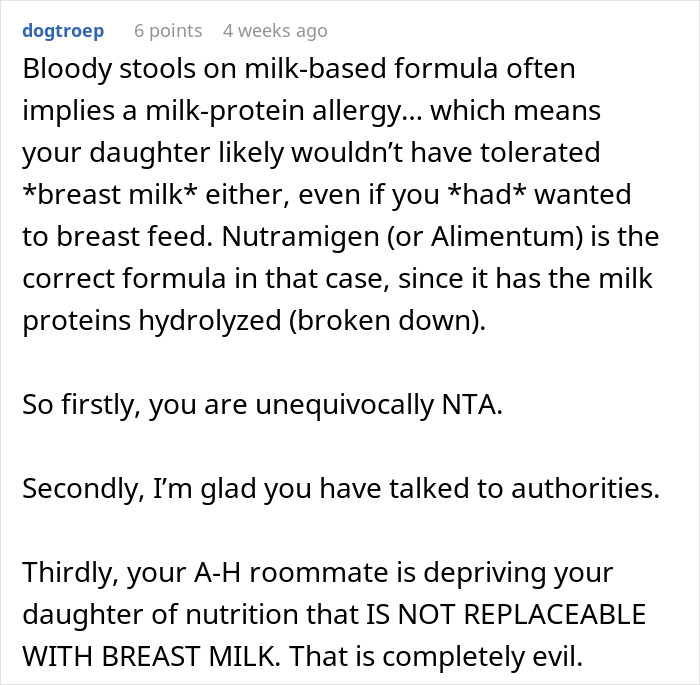 Roommate Claims Baby Formula Is "Poison," Throws All Of It In The Trash