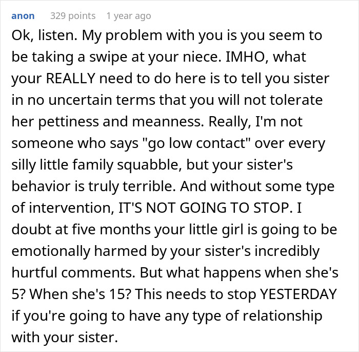 "[Am I The Jerk] For Telling My Sister That No One Cares About Her Child?"