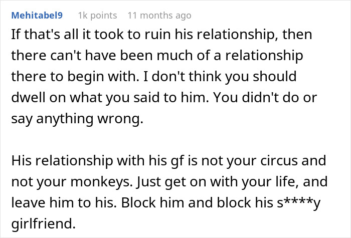 Commentary on an ex-husband regretting his choice after a comment from his ex-wife, highlighting relationship insights.