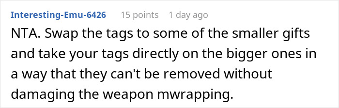 Woman Blows Up After Catching MIL Putting Her Tags On Gifts That She Didn’t Buy