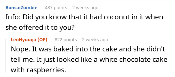 Discussion about cake ingredients at a friend's birthday party.