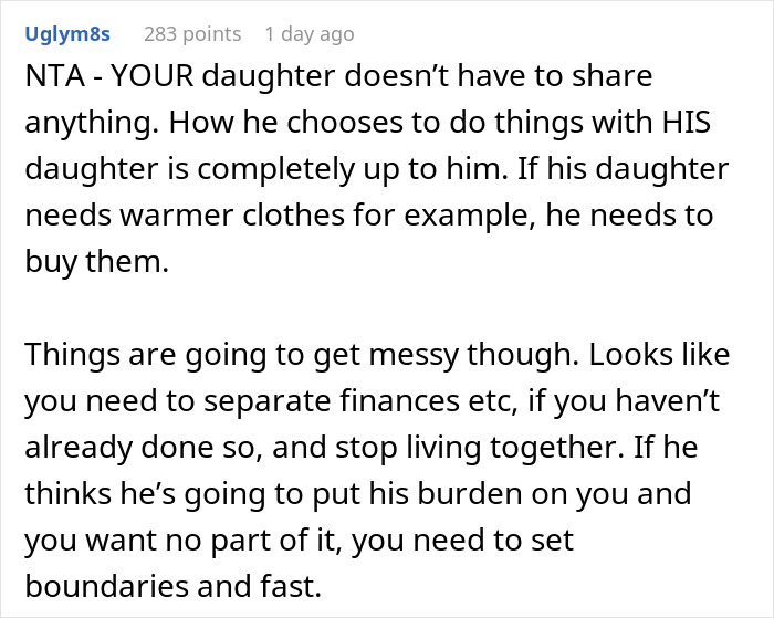 Text screenshot about a mother's stance on not accommodating her husband's affair baby.