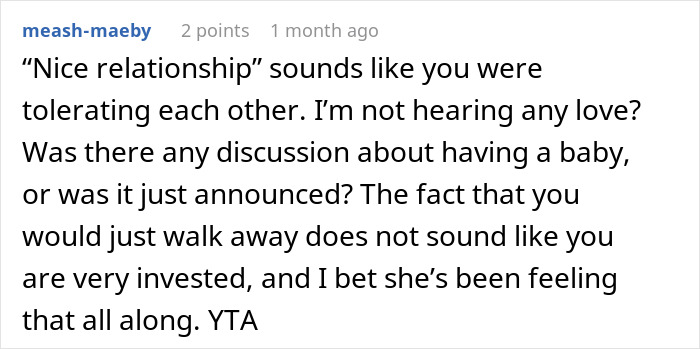 Reddit comment discussing mom's concern about stepdaughter's hostile behavior towards baby. Commenter questions relationship dynamics.