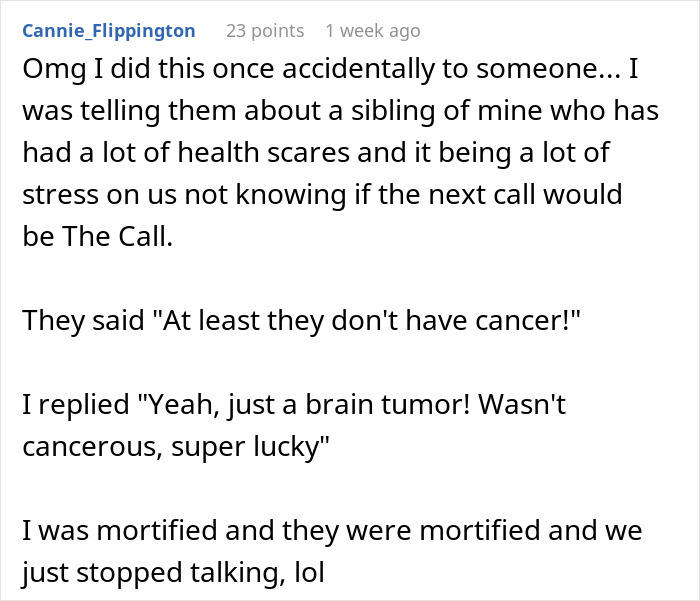 Text exchange about a health scare response, highlighting awkwardness and misunderstandings; no direct fat-shaming content.