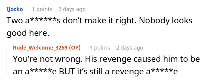 Discussion on inappropriate driveway parking, commenters criticize behavior and revenge.