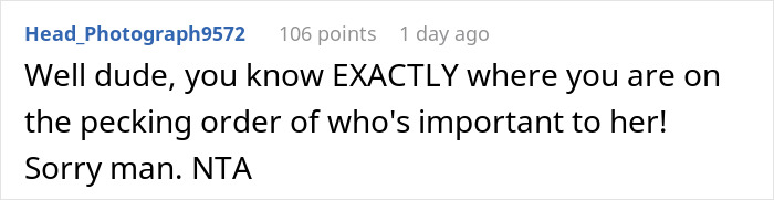 Comment on marriage apology in discussion thread, user gives verdict: Not The Jerk.