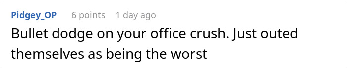 Text comment about HR director's mental breakdown and office dynamics.