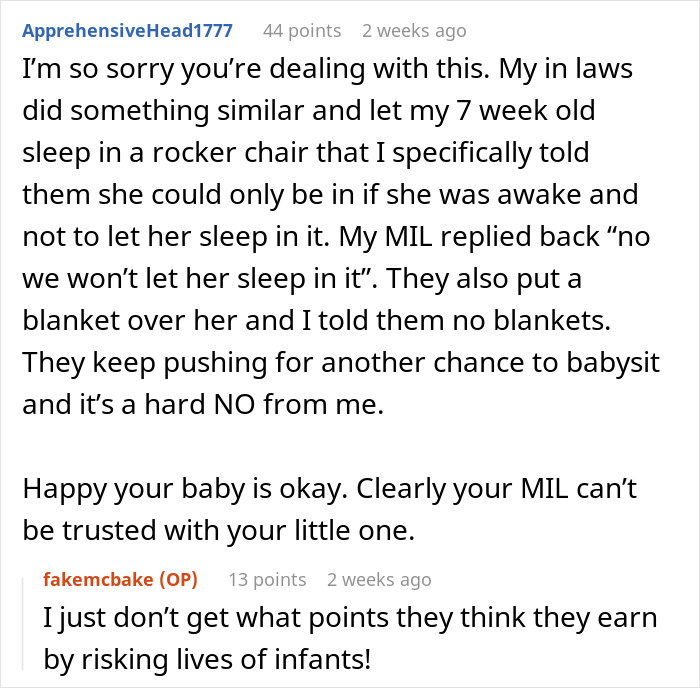 MIL Lets Infant Sleep Unsafely And Go Without Food For 7 Hours, Stunned When Banned From Babysitting