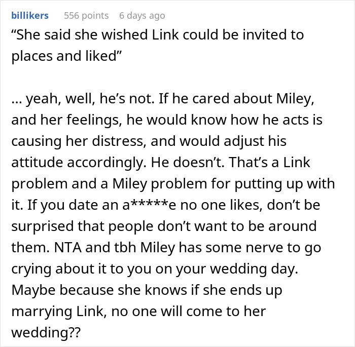 Friend Angry Her Rude BF Isn’t Invited To Wedding, Livid Couple Refuses To Put Up With Him