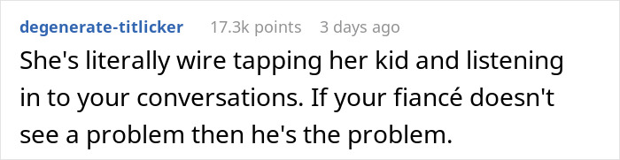 Reddit comment discussing woman caught spying via Gizmo Watch, calling out inappropriate surveillance behavior.