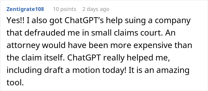 ChatGPT assists in court victory for tenant against landlord, highlighting its usefulness as a legal tool.