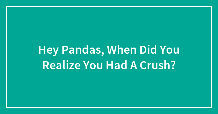 Hey Pandas, When Did You Realize You Had A Crush? (Closed)