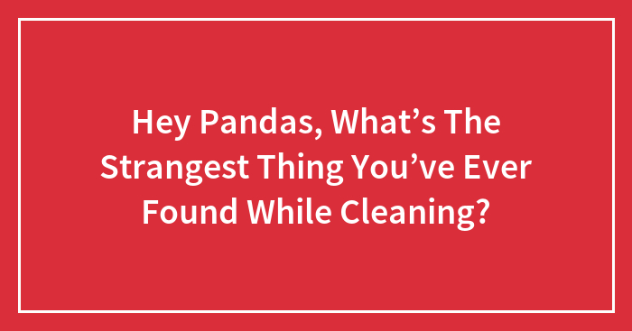 Hey Pandas, What’s The Strangest Thing You’ve Ever Found While Cleaning?