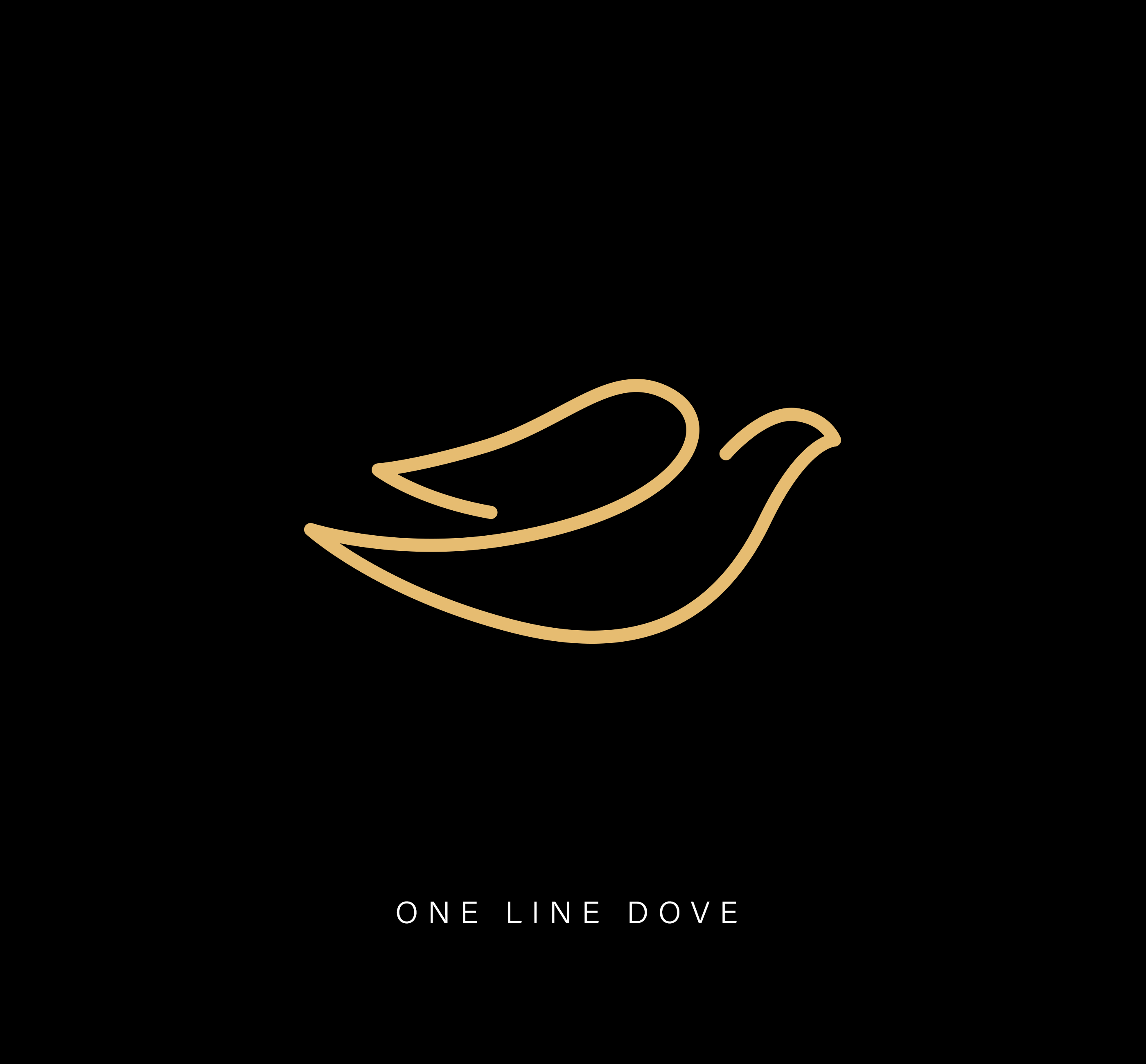 A famous logo of a dove drawn with one line, minimal design.