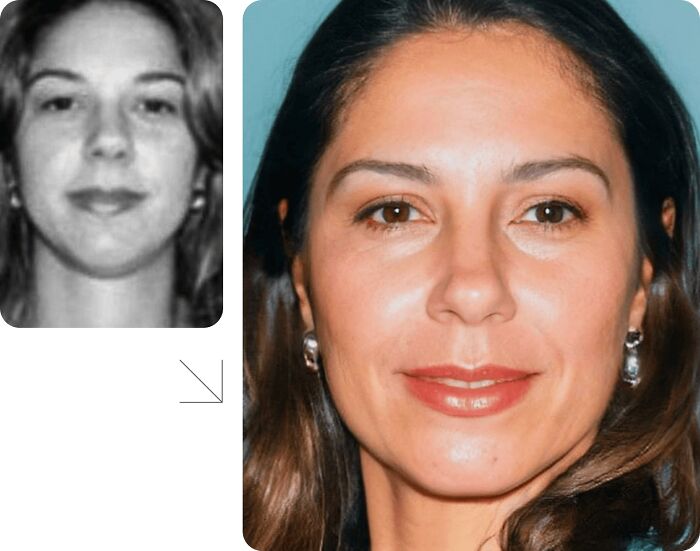 "Comparison of aged missing person photo to enhance search effectiveness."