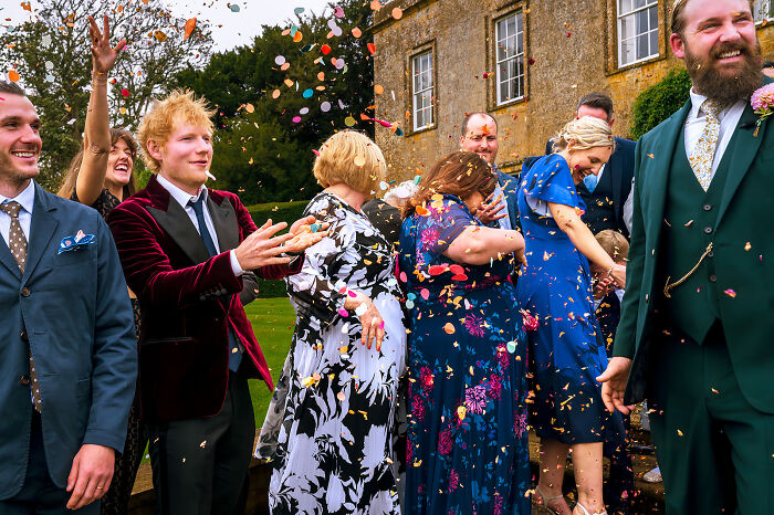 Ed Sheeran Throwing Confetti