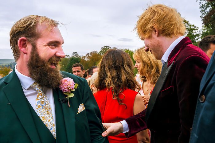 Ed Sheeran Holding The Grooms Arm