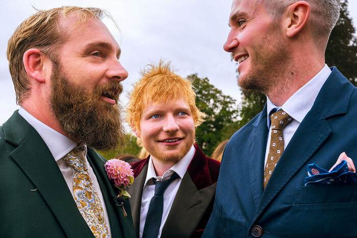 Ed Sheeran Smiling With The Groom