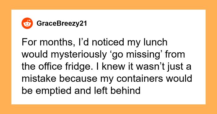 “I Couldn’t Help But Smile”: Gross Meals Put An End To Office Lunch Thefts For Good