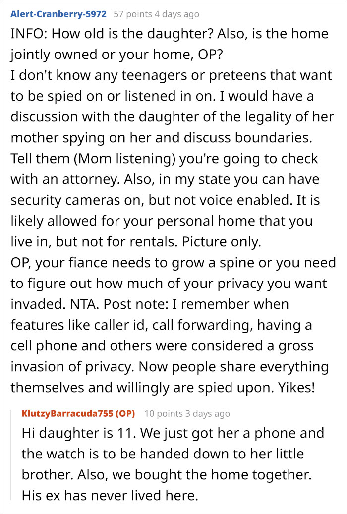 Commentary on spying concerns using Gizmo Watch for an ex-husband's privacy invasion.