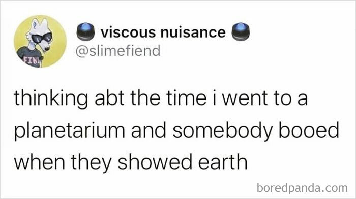 Funny meme about a planetarium visit where Earth was booed, showcasing a hilarious way to express feelings.