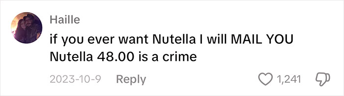 Comment on Arctic groceries' cost, noting Nutella priced at $48.