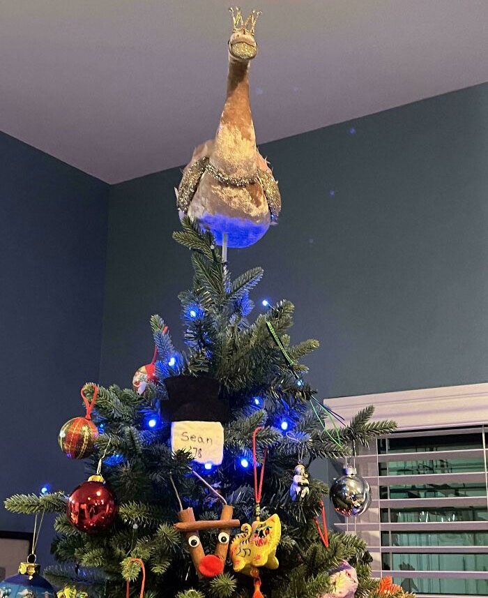 We Use A “Holiday Swan” As Our Christmas Tree Topper