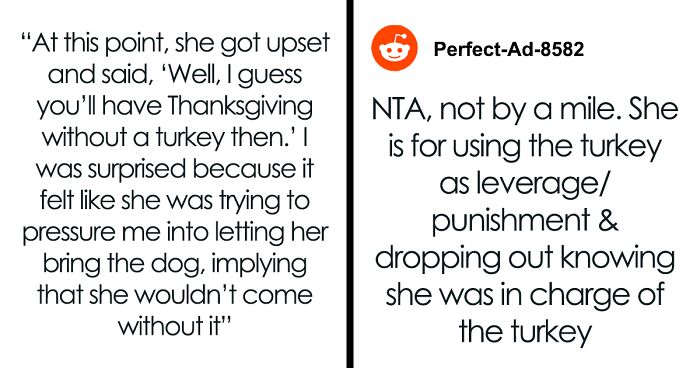 Woman Breaks Promise To Bring Thanksgiving Turkey After Hosts Tell Her She Can’t Bring Her Dog