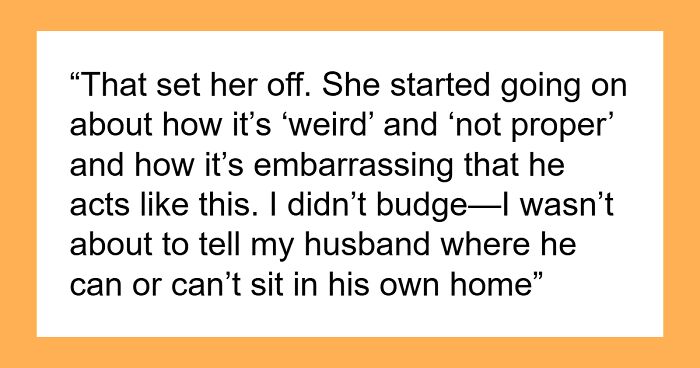 Guy Likes To Sit On Stairs In His Home, MIL Says It's Embarrassing, Wife Tells Her Off