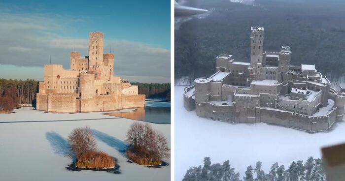 Mysterious Castle Discovered In The Middle Of A Frozen Lake, And Nobody Knows Why It's There