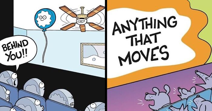 What Horror Movies Would Look Like To Animals And Things: Funny Comics Illustrated By This Artist (New Pics)